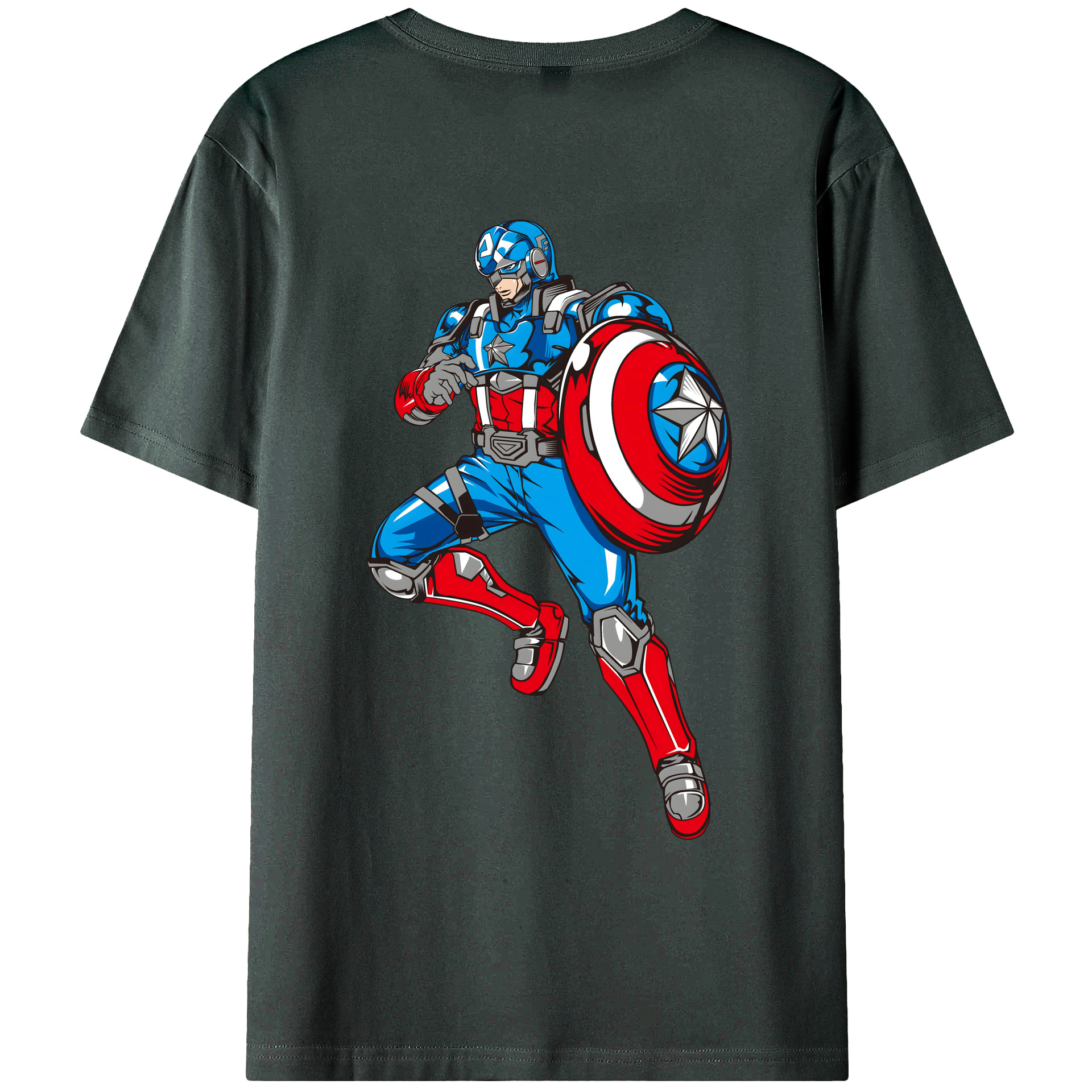 （画像用） アベンジャーズ The Avengers 綿100％ メンズ半袖Tシャツ（バックプリント） 通気性